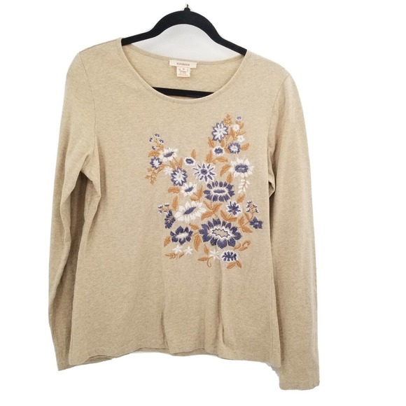Sundance Tops - Sundance Catalog long sleeve floral embroidered knit top womens size medium